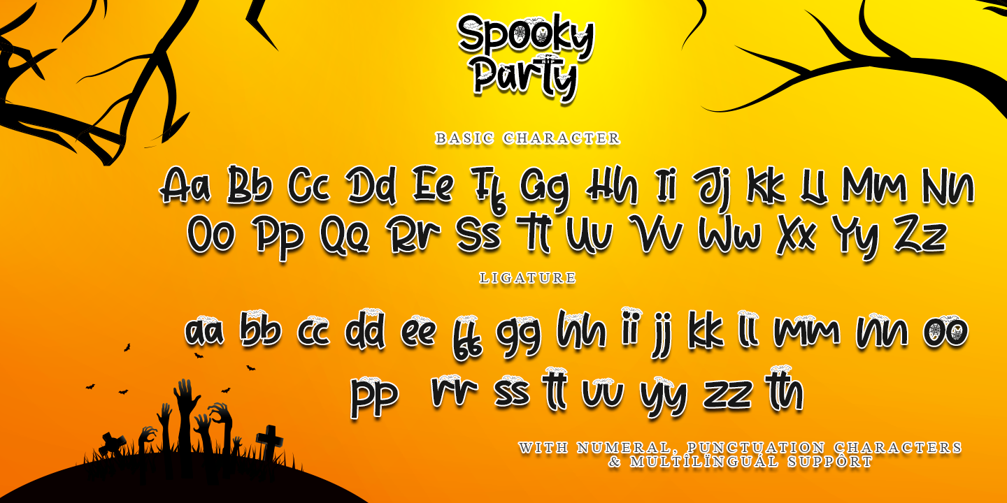 Beispiel einer Spooky Party Alternate-Schriftart